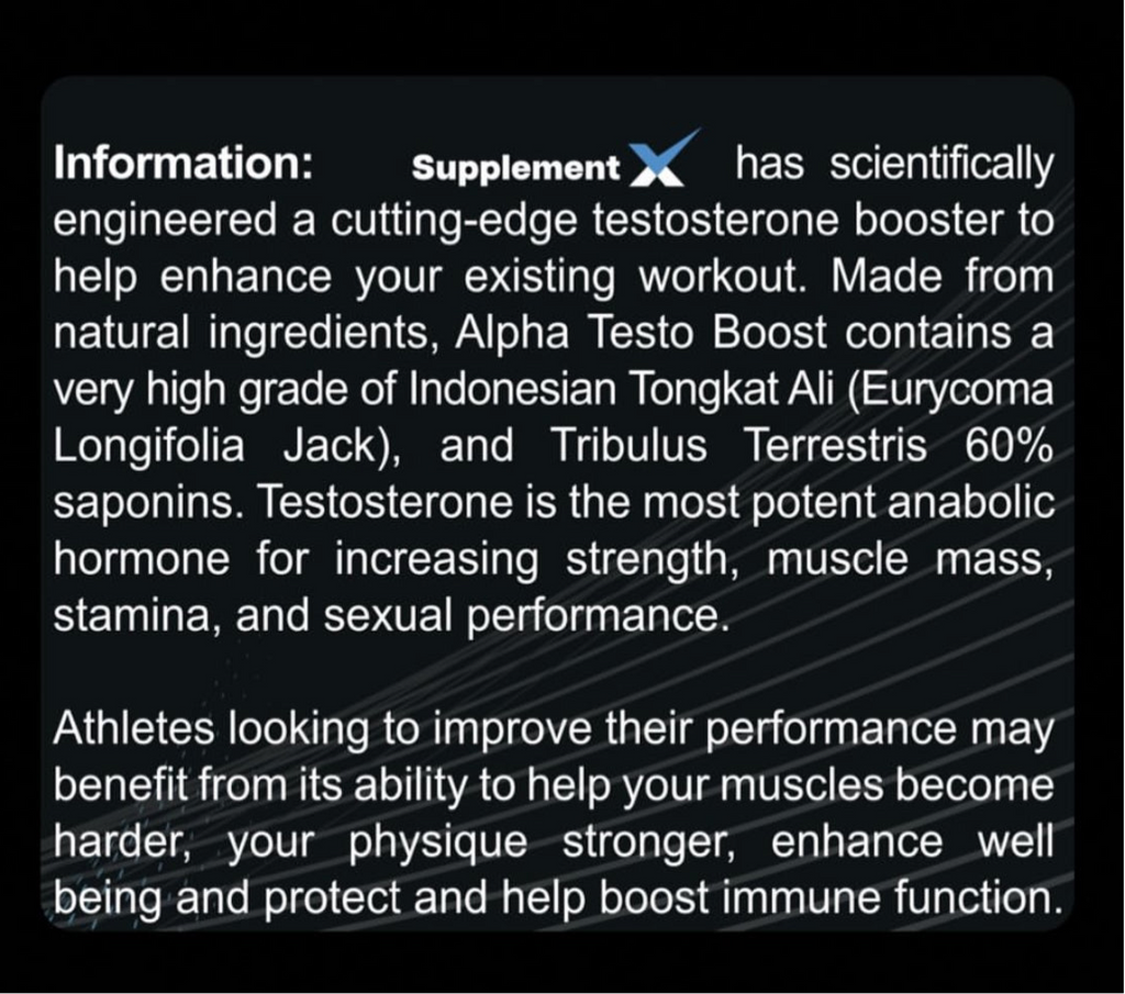 Alpha Testo Boost- Natural Testosterone & Performance Support (90 Capsules)